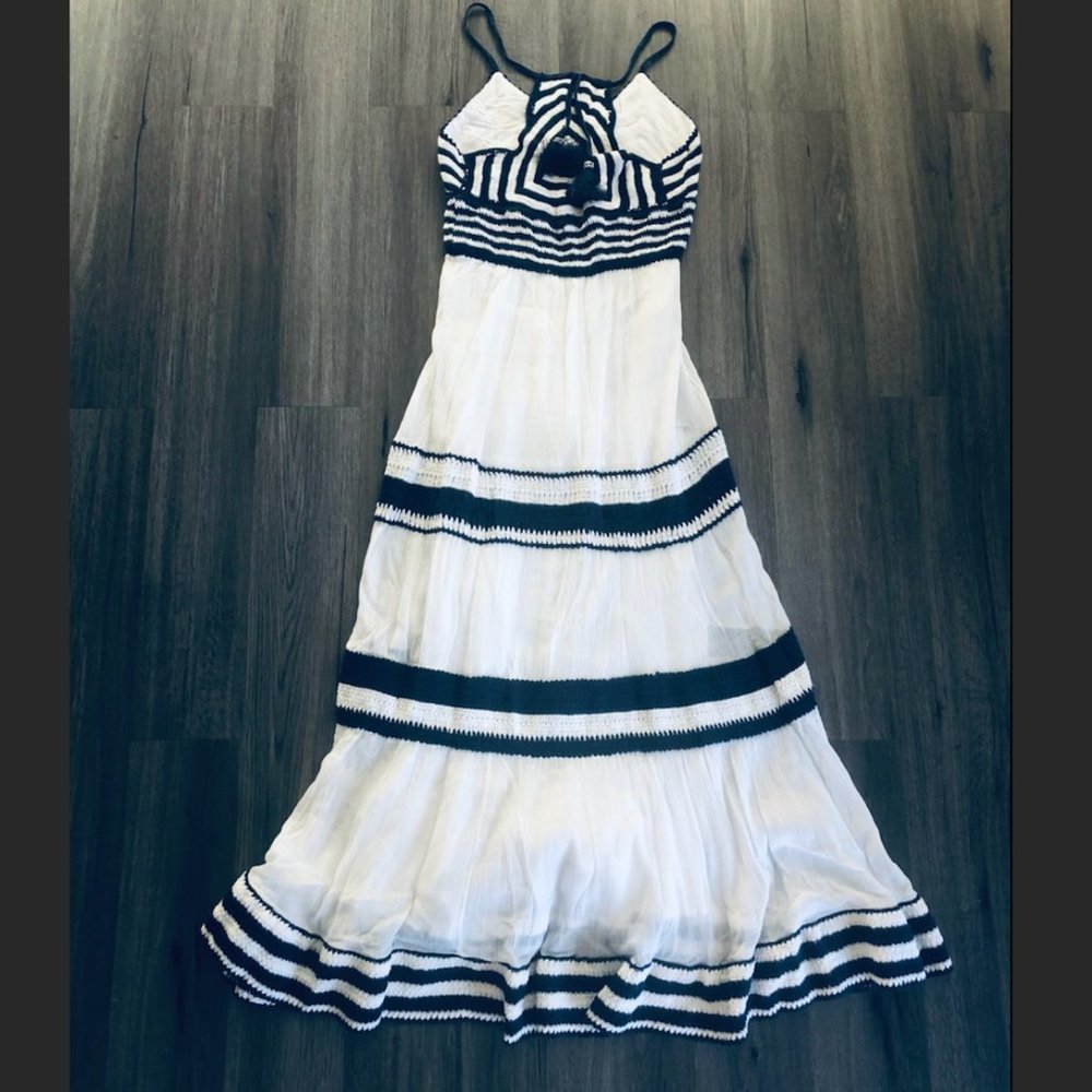 Calypso St. Barth Navy and White Maxi Dress in EUC - Picture 6 of 11